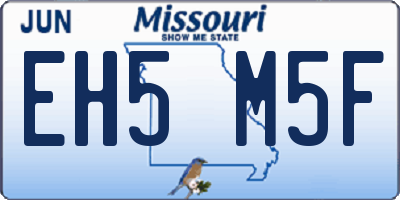 MO license plate EH5M5F