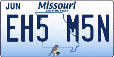 MO license plate EH5M5N