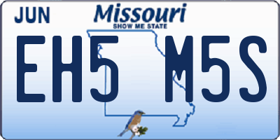 MO license plate EH5M5S
