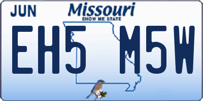 MO license plate EH5M5W