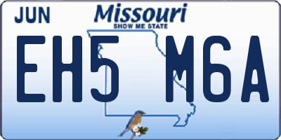 MO license plate EH5M6A