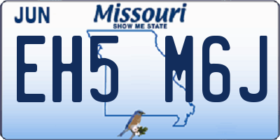 MO license plate EH5M6J
