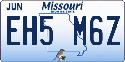 MO license plate EH5M6Z