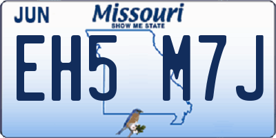 MO license plate EH5M7J