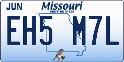 MO license plate EH5M7L