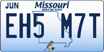 MO license plate EH5M7T