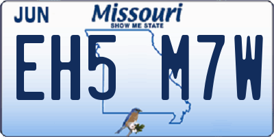 MO license plate EH5M7W