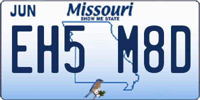 MO license plate EH5M8D
