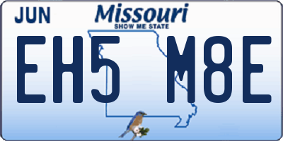 MO license plate EH5M8E