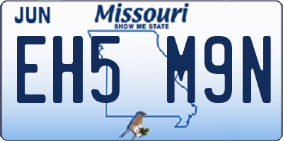 MO license plate EH5M9N