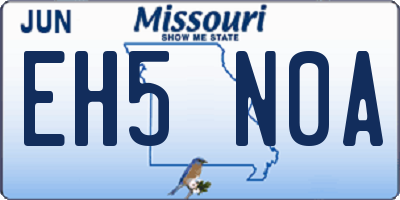 MO license plate EH5N0A