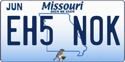 MO license plate EH5N0K