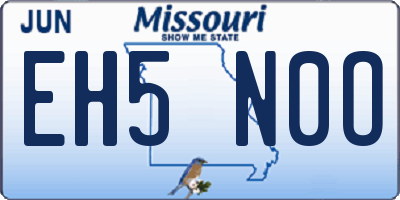 MO license plate EH5N0O