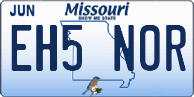 MO license plate EH5N0R