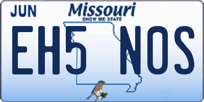 MO license plate EH5N0S