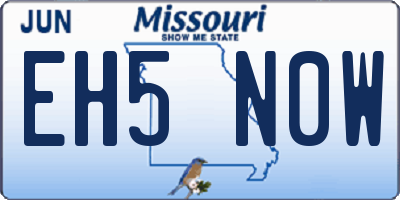 MO license plate EH5N0W