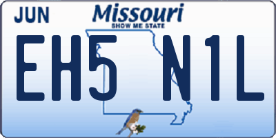 MO license plate EH5N1L
