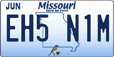 MO license plate EH5N1M