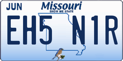 MO license plate EH5N1R