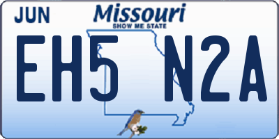 MO license plate EH5N2A