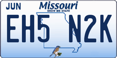 MO license plate EH5N2K