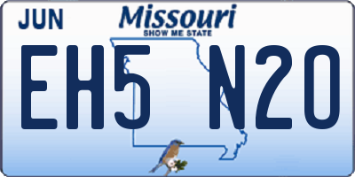 MO license plate EH5N2O