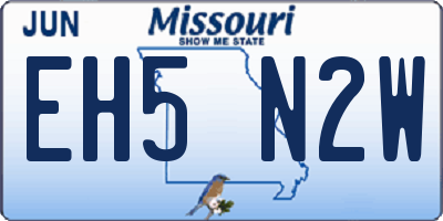 MO license plate EH5N2W