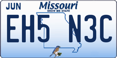 MO license plate EH5N3C