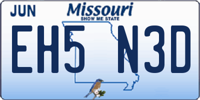 MO license plate EH5N3D