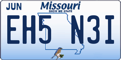 MO license plate EH5N3I