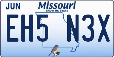 MO license plate EH5N3X