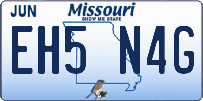 MO license plate EH5N4G