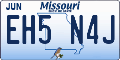 MO license plate EH5N4J
