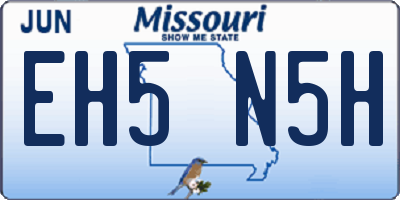 MO license plate EH5N5H