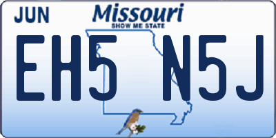 MO license plate EH5N5J