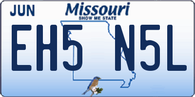 MO license plate EH5N5L