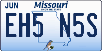 MO license plate EH5N5S
