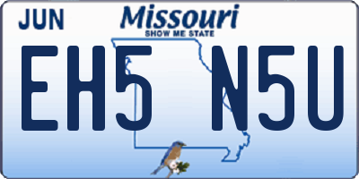 MO license plate EH5N5U
