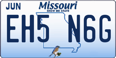 MO license plate EH5N6G