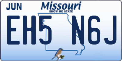MO license plate EH5N6J