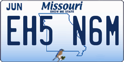 MO license plate EH5N6M