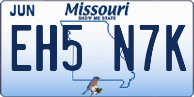 MO license plate EH5N7K