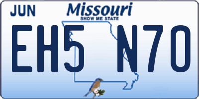 MO license plate EH5N7O