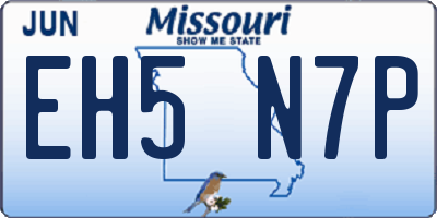 MO license plate EH5N7P