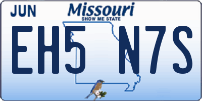 MO license plate EH5N7S