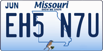 MO license plate EH5N7U