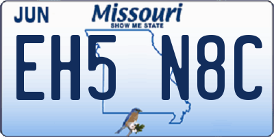 MO license plate EH5N8C