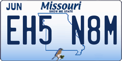 MO license plate EH5N8M