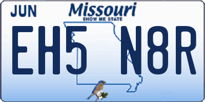 MO license plate EH5N8R