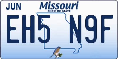 MO license plate EH5N9F